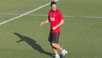Koke, entrenando en Majadahonda con el Atlético de Madrid.