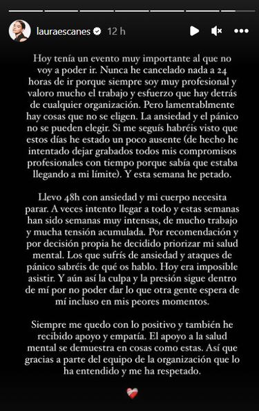 Laura Escanes toca fondo: “He petado”