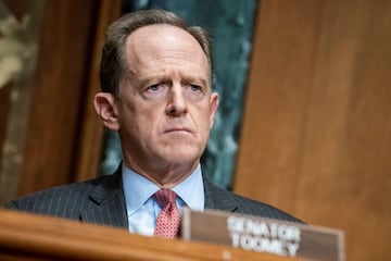 U.S. Senator Pat Toomey (R-PA) questions Treasury Secretary Steven Mnuchin during a hearing on "Examination of Loans to Businesses Critical to Maintaining National Security" before the Congressional Oversight Commission at Dirksen Senate Office Building, 