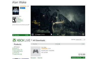 Alan Wake en Xbox Marketplace este 21 de enero de 2020