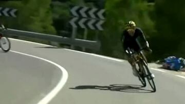 Vean la caída de Valverde a toda velocidad que le cuesta La Vuelta