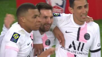 Críticas a Mbappé en el gol de Messi ante Lille