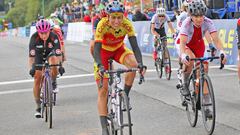 Mavi Garc&iacute;a, durante la prueba de fondo de los Campeonatos de Europa de Ciclismo en Ruta 2020 en Plouay.