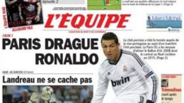 L'Equipe, hoy en su portada: "Cristiano al PSG, es creíble"