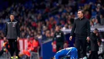 Carlos Carvalhal durante el partido de Copa frente al Espanyol.