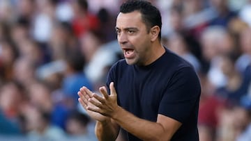 Soccer Football - LaLiga - FC Barcelona v Celta Vigo - Estadi Olimpic Lluis Companys, Barcelona, Spain - September 23, 2023 FC Barcelona coach Xavi reacts REUTERS/Albert Gea