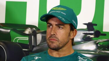 Fernando Alonso, durante las ruedas de prensa del Gran Premio de Hungría de Fórmula 1.