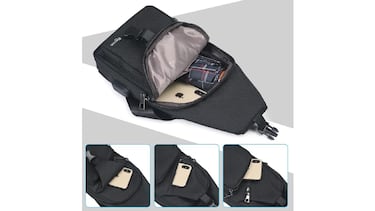 Los amantes de la montaña y las acampadas se han enamorado de la bolsa bandolera de Amazon impermeable y con puerto USB