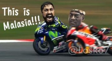 Los mejores memes del incidente entre Rossi y Márquez