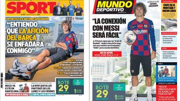 Portadas del s&aacute;bado, 27 de julio de 2019, de Sport y Mundo Deportivo. 