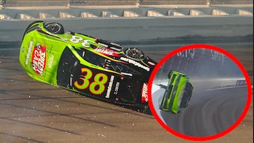 ¡De película! Automóvil de Nascar avanza sobre el muro de contención tras accidente