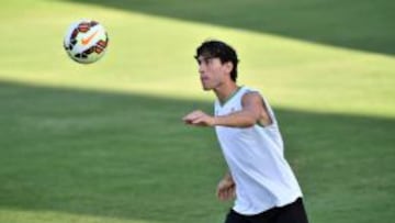 Eder Vilarchao, durante un entrenamiento con el Betis. 