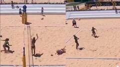 El punto más cerrado en el en voleibol de playa que se ha hecho viral