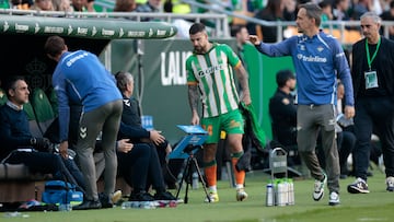 Ruibal, tras lesionarse.