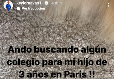 La sorprendente petici¨®n de Keylor Navas en redes sociales: ¡°Busco un colegio para mi hijo¡±