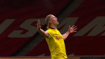 El golazo de Haaland en la final de la Copa de Alemania: ¡dejó al rival en el piso!