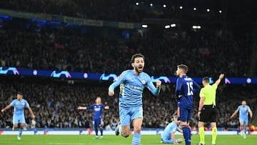 Bernardo Silva le marca al Madrid el 4-2 en la ida de las semifinales de la Champions la temporada pasada..