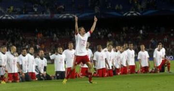 Los jugadores del Bayern celebran su pase a la final de Champions League.