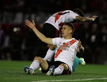 El delantero colombiano abrió el marcador en el partido de ida de las semifinales de la Copa Libertadores entre River Plate y Boca Juniors.