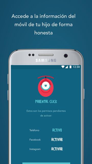 Interfaz de la App Parental Click