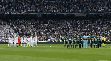 Así fue el minuto de silencio en el Estadio Santiago Bernabeu luego del sismo que ocurrió en la Ciudad de México el martes.