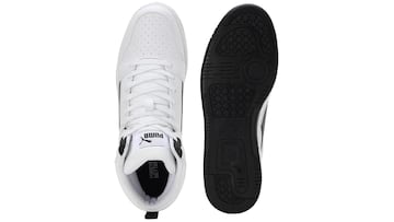 Zapatillas Puma Rebound V6 Buck blancas unisex con suela de goma