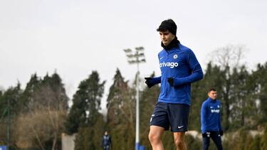 João Félix, en un entrenamiento con el Chelsea.