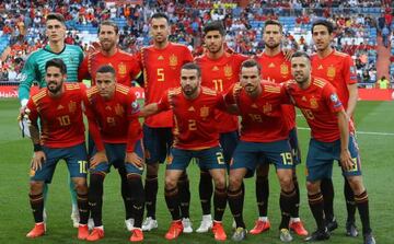 Team Spain during the UEFA Euro 2020 Qualifying Group F football match between Spain and Sweden on June 10, 2019 at Santiago Bernabeu