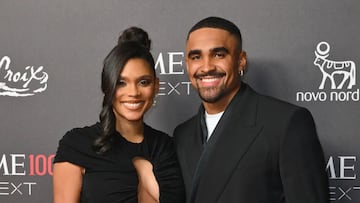 Much has been made recently about the way the Eagles quarterback falls, but some want to talk about the woman he appears to have fallen for.