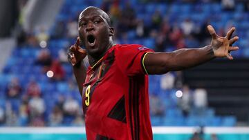 Lukaku celebra un gol con Bélgica en la Eurocopa.