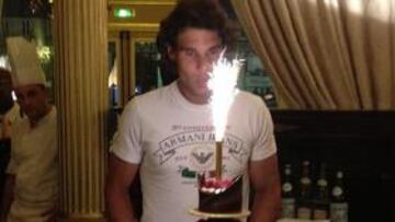 Nadal celebró su cumple tras ganar a Schwank