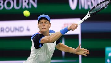 Jannik Sinner, contra Ben Shelton en Indian Wells.