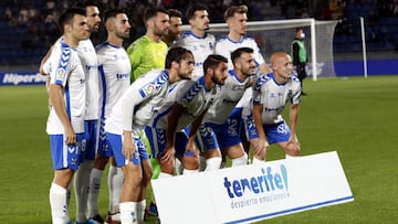 El once inicial del Tenerife ante el Leganés.