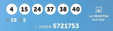 La Primitiva: comprobar los resultados del sorteo de hoy, lunes 28 de julio