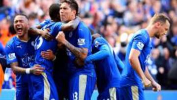 Leicester celebra su gol "in extremis"