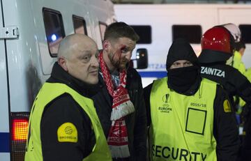 Russian hooligans cause havoc in Bilbao