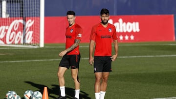 Hermoso y Felipe, en un entrenamiento. 