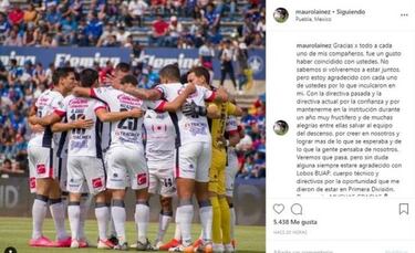 Mauro Lainez se despidió de Lobos BUAP