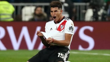 Palacios celebra el triunfo en la Copa Libertadores