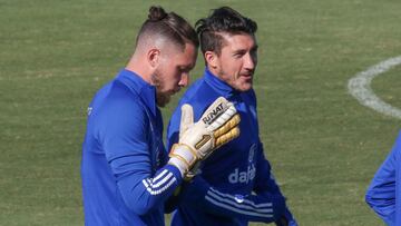 'Pacha' Espino durante un entrenamiento con el Cádiz