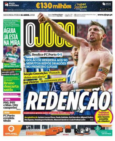 Héctor Herrera se roba portadas en Portugal tras golazo con Porto