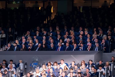 Vista general del palco VIP del estadio Santiago Bernabéu durante el encuentro entre el Real Madrid y el Fútbol Club Barcelona.