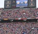 Más atléticos que sevillistas en un Camp Nou lleno de colores rojiblancos