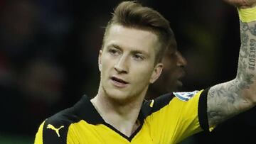 Dortmund striker Marco Reus celebrates scoring. Like you do.