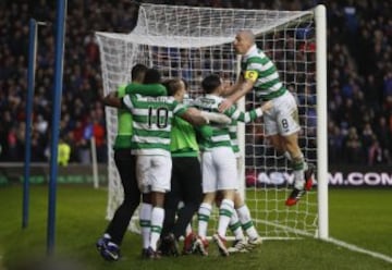 Rangers v Celtic - Scottish Premiership - Ibrox Stadium - 31/12/16 Celtic's Scott Sinclair celebrates scoring their second goal with team mate