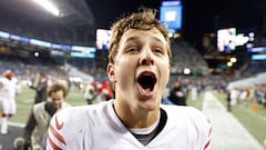SEATTLE, WASHINGTON - DECEMBER 15: Brock Purdy #13 of the San Francisco 49ers walks off the field after defeating the Seattle Seahawks at Lumen Field on December 15, 2022 in Seattle, Washington.   Steph Chambers/Getty Images/AFP (Photo by Steph Chambers / GETTY IMAGES NORTH AMERICA / Getty Images via AFP)