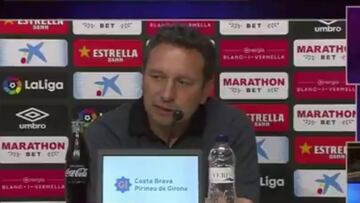 DT del Girona se quiebra en plena conferencia de prensa