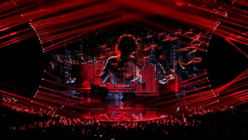 Alyosha performs during the first semi-final of the 2023?Eurovision?Song Contest in Liverpool, Britain, May 9,?2023. REUTERS/Phil Noble TPX IMAGES OF THE DAY