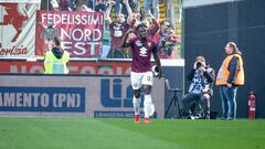 Udine (Italy), 16/03/2024.- Torino's Duvan Zapata celebrates after scoring a goal during the italian soccer Serie A match between Udinese Calcio vs Torino FC at the Bluenergy stadium in Udine, Italy, 16 March 2024. (Italia) EFE/EPA/Ettore Griffoni
