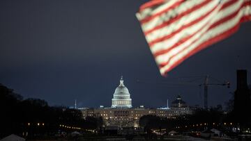 The U.S. flag flutters in front of the U.S. Capitol building, ahead of the presidential inauguration of U.S. President-elect Donald Trump, in Washington, U.S., January 16, 2025. REUTERS/Marko Djurica